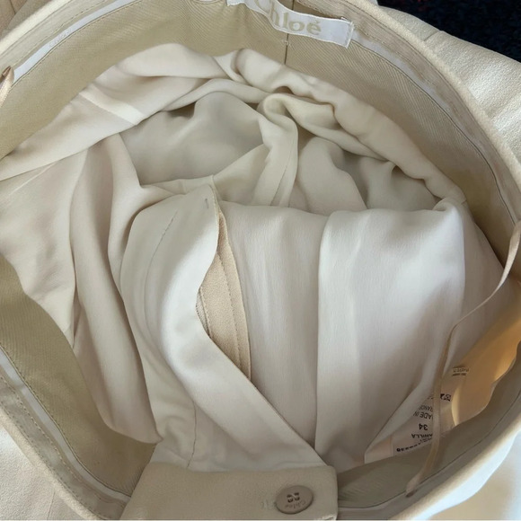 Chloe Silk-Blend Trouser Pants Vanilla Cream - Picture 5 of 8